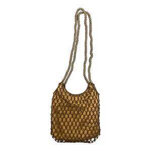 Vintage Womens Woven Beaded Gold Purse Magid 70s/80s Evening Wear Cocktail